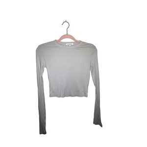 Cotton Citizen Verona Long Sleeve Crop in White Stone size small NWOT